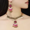 collar indio set rosa