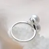 Cluster Rings Hengsheng Fashion Simple Double Natural Freshwater Pearls 925 Silver Open Finger Ring Fine Daily Jewelry for Women Girls 2023