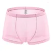 Underpants Mesh Transparent Boxer Ultra-thin Summer Mens Briefs Sexy Breathable Underwear Panties Male Trunks Cueca Shorts