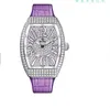 Toppdesignerlag Luxury Women's Fashion Stars Diamond Watch rostfritt stål Metallskal gummiläder