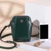 Sacs de soirée 2023 Double Fermetures Éclair En Cuir Véritable Casual Téléphone Sac Femmes De Luxe Cire Huile Mini Messenger Mode Tendance Rue Bandoulière