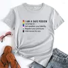 T-shirt da donna I Am A Safe Person T-shirt unisex Hipster LGBT Pride Tshirt Divertente uguaglianza Diritti umani Camicia per giovani Top 5XL