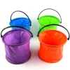 Beach Sand Play Bucket Toy Folding Collapsible Bucket Gardening Tool Outdoor Sand Pool Play Tool Toy Kids Summer Favor 6 Colors