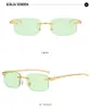 Óculos de sol Novos homens de sol super -clare feminino de óculos de sol sem aro de óculos de personalidade estilo moda de praia Óculos de sol Mix Colors