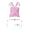 Débardeurs pour femmes Camis Wind 2023 Summer Women's New Product Ruffle Edge Fashion Tie Dye Sexy Slim Fit Slim Strap Wrapped Chest Vest T230525