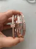 18k vergulde liefde twee t diamanten armband designer armbanden heren bangle voor mannen vrouwen zilver hoge kwaliteit sieraden unisex mode feest huwelijksgeschenken meisjes DBXF