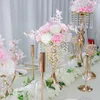 Party Decoration Centerpieces For Wedding Table Vases Tall Flowers Crystal Stand Decorations Elegant Bulk Weddings Geometric Stands