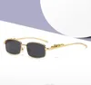 La nuova montatura in metallo occhiali da sole da donna superclear occhiali da sole rettangolari personalità occhiali da sole da viaggio da uomo scoloriti mescolano i colori