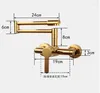 Kitchen Faucets Gold Wall Mounted Sink Faucet Cold Water Golden Foldable Rotatable Brass Copper Mixer