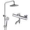 Bathroom Shower Sets Rain Shower Bath Faucet Bathroom Faucet Wall Mounted Bathtub Shower Mixer Tap Shower Faucet Shower Set Mixer KINSE KS-1190 G230525