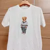 2023 Camisa Polo Masculina Clássica Cinzenta Verão 2023 Top Print Estilo Empresarial Little Bear T-Shirt Manga Curta S-3XL