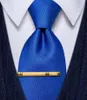 Bow Linds Solid Luxury Mens Business Corbito 8 cm de ancho Moda Royal Blue Tie For Man Wedding Farty Wear With Clip Gift Berted