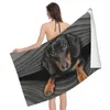 Serviette de plage pour chien teckel saucisse de blaireau personnalisée le chiot Wiener serviettes de salle de bain en microfibre super douces