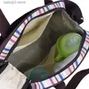 Diaper Bags MOTOHOOD 5pcs Striped Baby Diaper Bag Baby Care Nappy Bag Stroller Handbags For Moms Organizer Baby Carriage Bag 40*15.5*30cm T230525