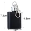 1oz 18/8 stainless steel mini flask with keychain,Black /Pink/Red/Blue color ,Personalized logo available