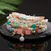 Bracelets porte-bonheur 8 pièces/lot perles bohèmes pour femmes à la main Boho Cube multicouche Bracelet perlé Bracelet Bracelets bijoux