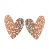 Stud Simple Love Heart Oree Oreen Colorf Metal Spray Paint Boucles d'oreilles Boucles d'oreilles