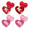 Valentinstag-Rosen-Geschenkbox, Mitbringsel, 10 Seifenblumen, Bärenstrauß, Hochzeitsdekoration, Geschenke, Urlaub, romantische herzförmige Boxen