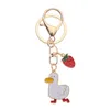 Porte-clés mignon caneton oeuf fleur mayonnaise canard assaisonné couple créatif joli sac pendentif porte-clés G230525