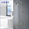 Bathroom chuveiro conjuntos de torneira de chuveiro jieni conjunto de chuveiro de níquel Povela de parede escovada Cabeça de chuveiro DAUL com torneiras de água quente e fria Taps G230525