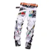 Męskie dżinsy Europejskie amerykańskie mężczyzn kolorowe dżinsy Spring Alphabet Digital Printing Pants Męskie mody Casualne spodnie 230524