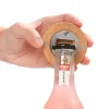 Tom Diy Wood Round Forme Bottle Opener Coaster Kylskåp Magnet Decoration Beer Bottle Opener grossist