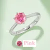 Moissanite ring rings luxury jewelry colorful rings engagement wedding band Rings desiner pink white gold Female ring Straight arm A lifelong commitment M28A