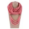 Scarves Fashion Pearl Necklace Chiffon Scarf Female Spring And Autumn National Style Pendant Jewelry Travel Po Performance