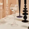 Candle Holders Transparent Candle holders Tealight candle stand Black Glass candlestick Home Decorations Ornaments Wedding Decoration 230525