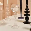 Świecane uchwyty przezroczyste świece Tealight Candle Stand Black Glass Candlestick Dekoracje domowe ozdoby ślubne Dekoracja 230525