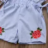 Rompers Toddler Kids Baby Girl Flower Stripe Ruffle Romper Jumpsuit Outfits Kleding 230525