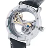 Orologi da donna Orologio da polso meccanico Orologio da polso automatico Carica automatica Stile di lusso Scheletro Ponte Quadrante cavo Cinturino in pelle 230524