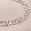 15mm eller 18mm Moissanite Iced Out Diamond Gold Plated Chain Necklace 925 Sterling Silver Necklace Miami Cuban Link Chain