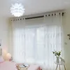 Curtain Embroidered Feather Design Sheer Window Curtains Grommet Voile Drapes 1 Panel Modern Home Decor For Kitchen Living Room