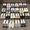 Ontwerper Casual schoenen Dames Visser schoenen Dames buiten stro loafers platform sneakers gebreide canvas modekalfsleer schoen