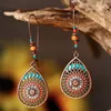 Dangle Earrings Multicolour Teardrop Earring Bohemian Boho Ethnic Style Drop Bronze Distressed Brass Gypsy Retro Gift Accessories