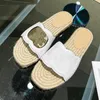 Rattan Woven Slippers Luxury Womens Designer Sandals Leath Straw braid Platform Shoesedowed Out Aut Aut Aut Aute