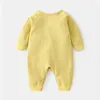 Rompers Lawadka 06m Spring Autumn Born Born Boy Boy Romper Cotton Solid Soft Beamsuit with Wing Disual Cloths for Girls 230525