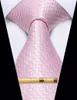 Boogbanden aankomst roze luxe heren stropdas met clip set mode zakelijke bruiloft jurk smoking shirt accessoire 8 cm stropdas