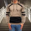 Herren-Kapuzenpullover, groß, für Herren, weiche Farbe, Sport-Hoodie, Pullover, Winter, Herren, gestreift und passender Herbst-H-Slipper