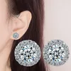 Boucles d'oreilles plaquées or blanc 18 carats Best Friends pour femmes, gros diamant, Zircon blanc, nouvelle collection 2023