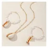 Oorbellen ketting strand vakantie windschalen kettingen oorrang sieraden sets gsfs008 mode dames cadeau set drop levering dhubt dhubt