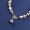 Chains Wholesale Natural 11-13mm Purple And White Pink Color Edison Freshwater Pearl Necklaces