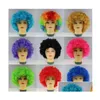 Hårtillbehör Festival Clown Wig Costume Circus Curly Party gynnar Afro Wigs Halloween Soccer Fans Drop Delivery Baby Kids Materni DHM9U