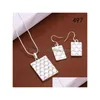 Orecchini Collana Mix Style Stesso prezzo Donna Sterling Sier Plate Set di gioielli Fashion Wedding 925 Orecchini Set Gts34A Drop Delivery Dhcal