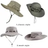 Bérets été hommes seau chapeau extérieur Protection UV large bord Panama Safari chasse randonnée maille pêcheur plage crème solaire casquette