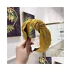 Headbands Highend Hair Accessories Women Drilling Solid Color Middle Knot Widebrimmed Headband Girl Wild Band Headwear Drop Delivery Dhcwg