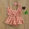 Rompers Infant Born Baby Girls Hearts Bodysuits Dress Jumpsuits Headband Summer Outfits 230525