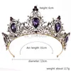 Diğer Moda Aksesuarları Vintage Charming Mor Kristal Gelin Taç Tiaras Kafa Bantları Muhteşem Rhinestone Diadem Gelin Düğün Saç Aksesuar J230525