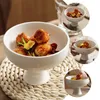 Dinnerware Sets 2 Pieces Fruit Holder Nut Trays Kitchen Bowl Ceramic High Dessert Bowls Table Decor